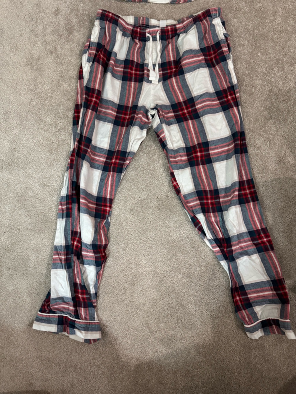 stars above Red White and Green Plaid Two-Piece Pajama Set - Picture 2 of 8